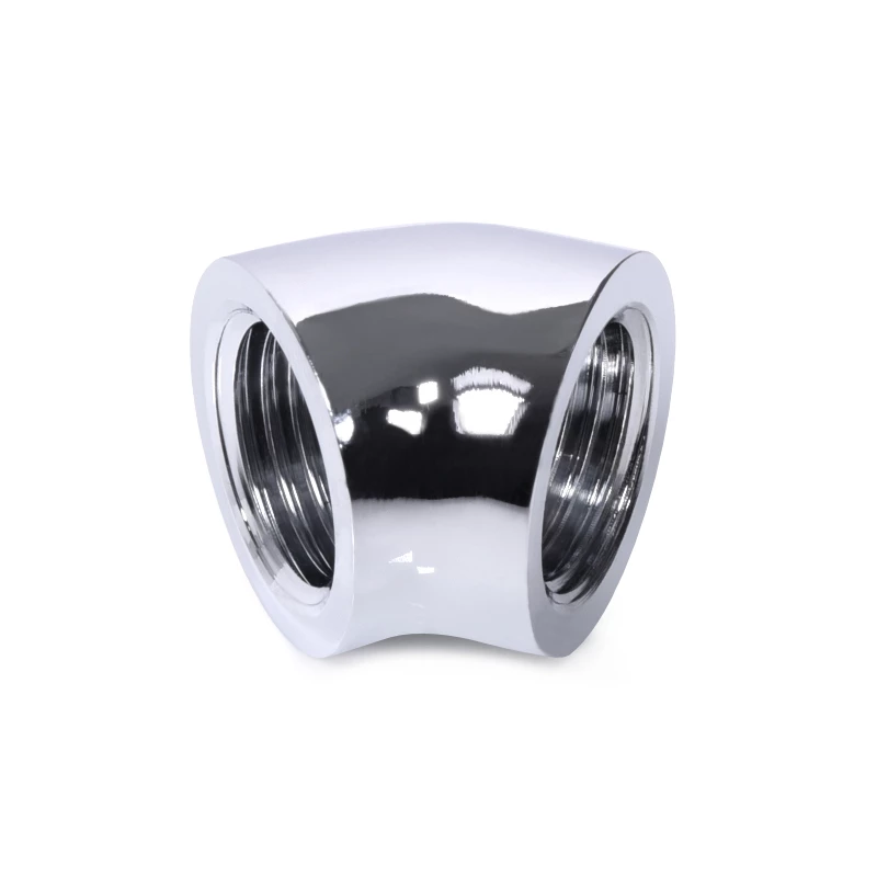 Alphacool 17593 45°-Schlauchanschluss, G1/4 Zoll Innengewinde auf G1/4 Zoll Innengewinde, Chrom
