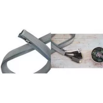 LogiLink KAB0091 Kabelschlauch mit Reißverschluss, Polyester, Ø 50 mm, weiß, 5 m