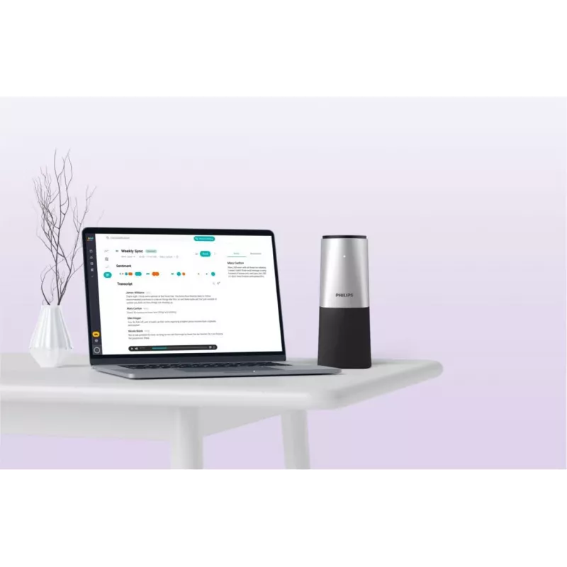 Philips PSE0540 Smart Meeting tragbares Konferenzmikrofon, USB-C, Schwarz/Silber