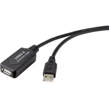Renkforce RF-4535088 USB-Kabel 20 m USB 2.0 USB A Schwarz (RF-4535088)