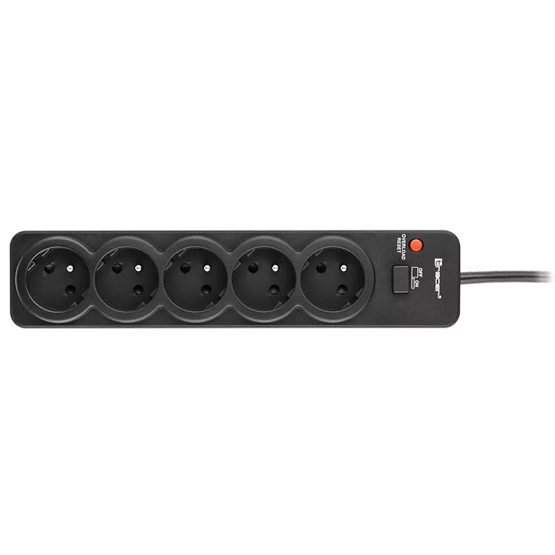 Tracer PowerGuard PRO Schwarz 5 AC-Steckdosen 1,6 m 3680 W