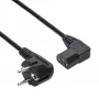 AKYGA AK-PC-12A Winkel-Netzkabel CEE 7/7 auf IEC C13, 3 m, Schwarz