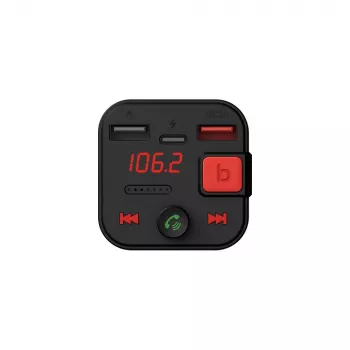 SAVIO FM-Sender, Bluetooth 5.3, QC 3.0-Ladegerät, LED-Display, Bass Boost, TR-15, schwarz