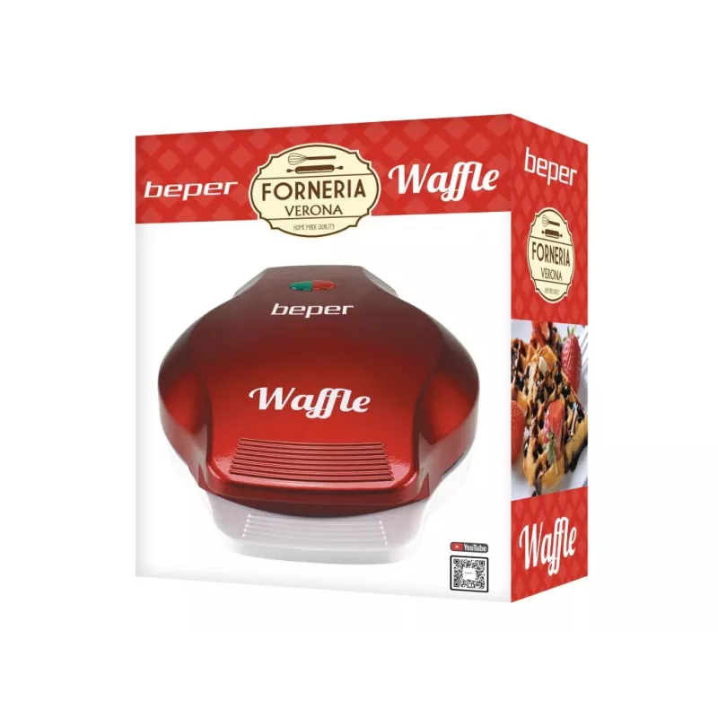 Beper BT.603Y Party Line Waffeleisen, 18 cm Antihaftplatte