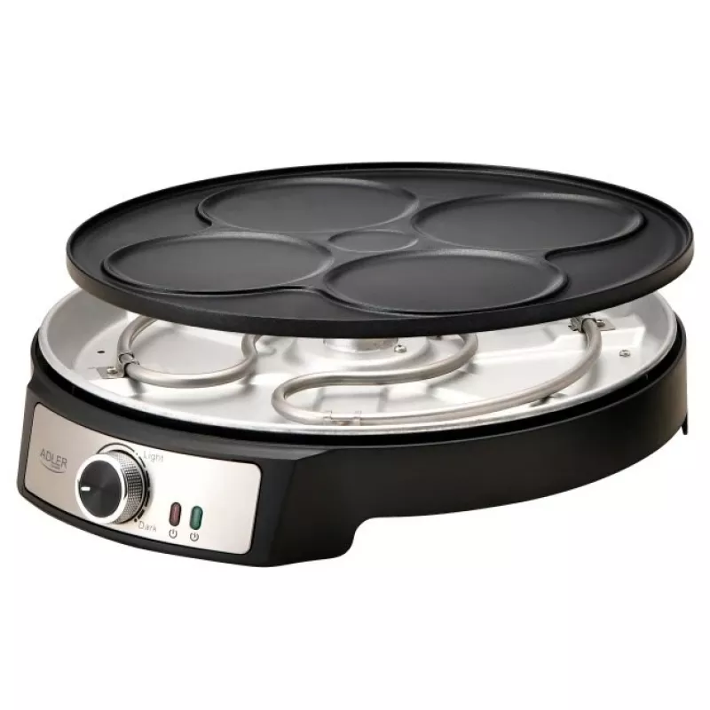 Adler AD 3093 2-in-1 doppelseitiger elektrischer Crêpe-Maker, 1600 W, Schwarz