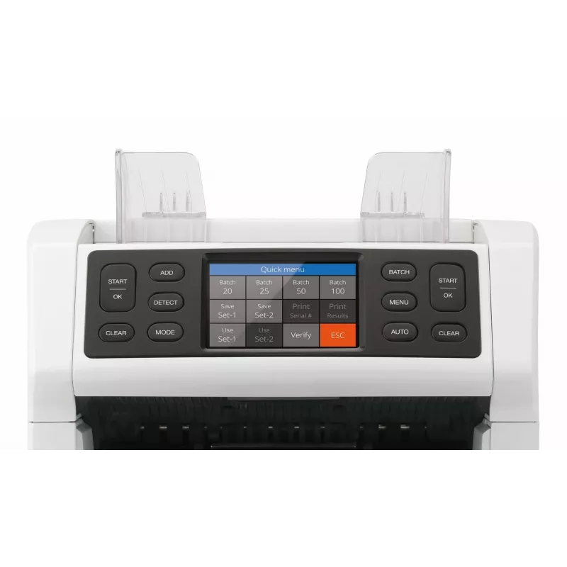 Safescan 2850 Banknotenzähler mit Falschgelderkennung (UV, magnetisch, Größe), 1500 Scheine/min, Touchdisplay, weiß
