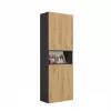 Top E Shop NEL 2K DK ANT/ART KP Badezimmer-Aufbewahrungsschrank, Graphit/Eiche