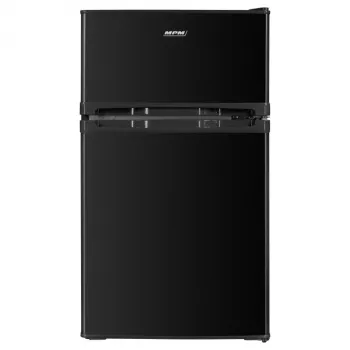 Kühlschrank mit Gefrierfach MPM MPM-87-CZ-15, 87 L, schwarz, oberes Gefrierfach, umkehrbare Türen, Glasablagen