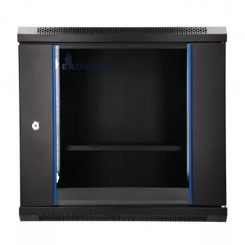 EXTRALINK LITE 9U 530X400 WANDMONTAGE-RACKSCHRANK, SCHWARZ, MIT ABLAGE