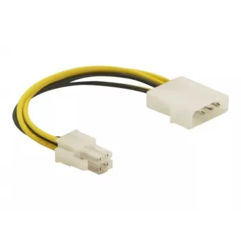 Delock 82391 Stromadapterkabel, 4-Pin ATX12V (P4) Stecker auf Molex 4-Pin Stecker, 0,15 m