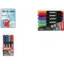 Kores M20943 Permanentmarker-Set, 4 Stk., Schwarz/Blau/Grün/Rot