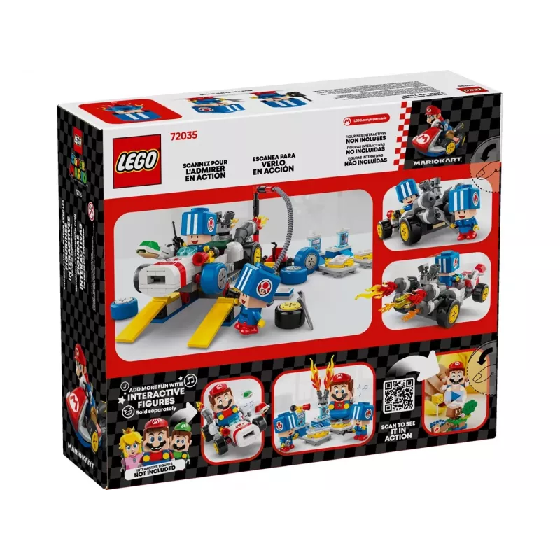 Konstruktionsspielzeug LEGO-Set 72035 Super Mario Mario Kart Toads Werkstatt, interaktive Level und Figuren