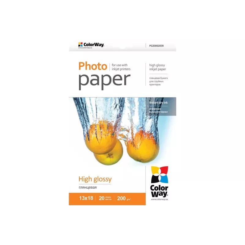Fotopapier ColorWay High Glossy 230 g/m², 10×15 cm (100×150 mm), 100 Blatt