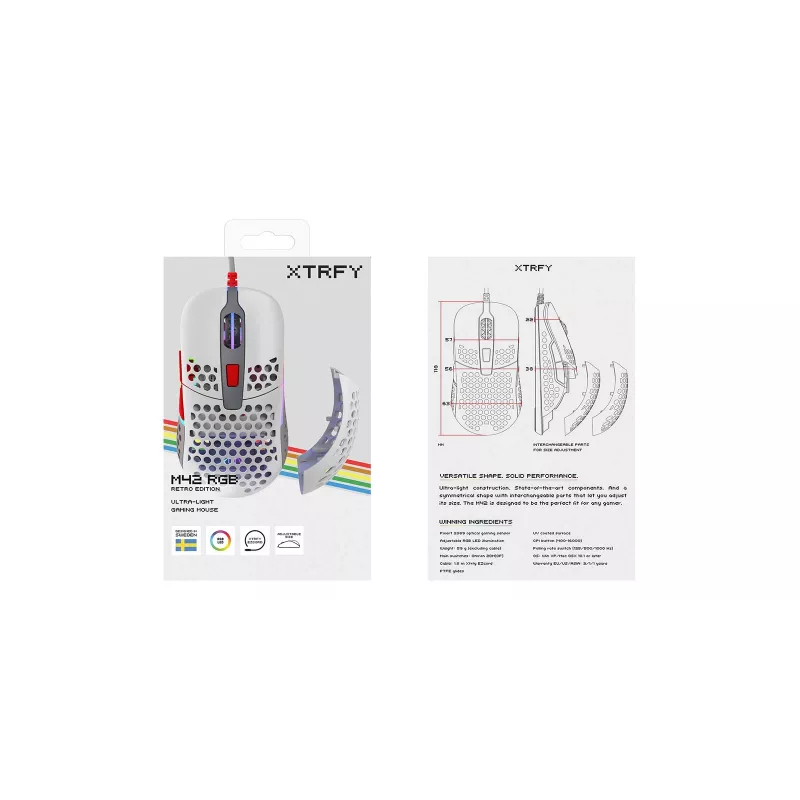 CHERRY XTRFY M42 Maus Gaming Beidhändig USB Typ-A Optisch 16000 DPI