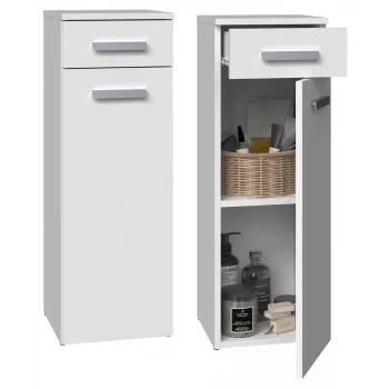 Badezimmer-Halbsäule mit Schublade Top E Shop Nel 30×30×85 cm weiß matt