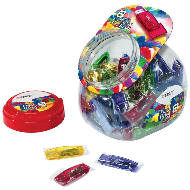 USB-Stick Emtec 32 GB USB Typ-A C410 Color Mix Candy Jar