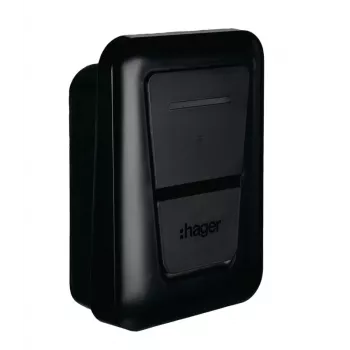 Wandmontierte EV-Ladestation Hager witty one 11 kW 3-phasig mit Typ-2-Stecker, RFID, Bluetooth, 4,5 m Kabel, IP55, IK10