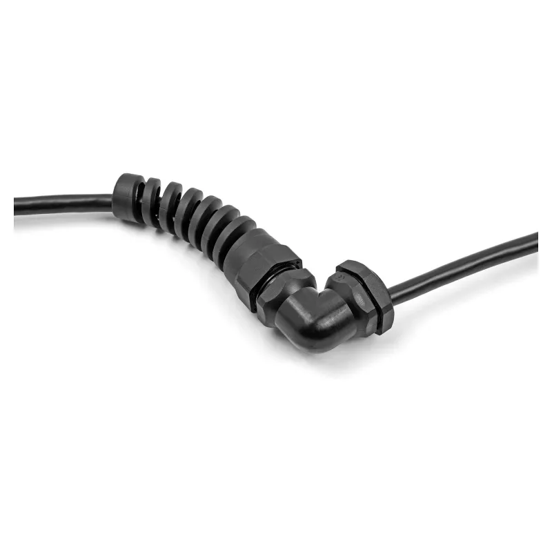 DeLOCK Kabelverschraubung 90° gewinkelt PG7 schwarz Zugentlastung