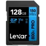 SDXC-Speicherkarte Lexar 128GB UHS-I 800xPRO Class 10 U3 V30 — 150 MB/s Lesen, 45 MB/s Schreiben, Schwarz