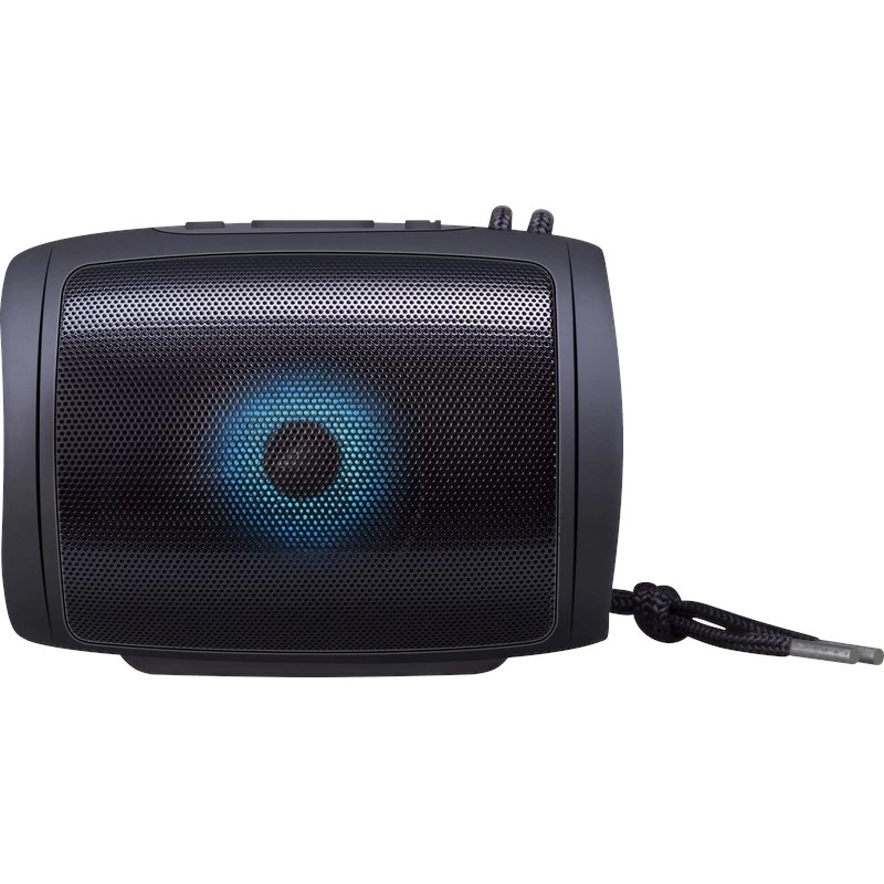 DEFENDER Enjoy S200 65200 tragbarer Bluetooth-Lautsprecher, TWS, 5 W, LED-Licht, FM, microSD, 10 Std. Akkulaufzeit, schwarz