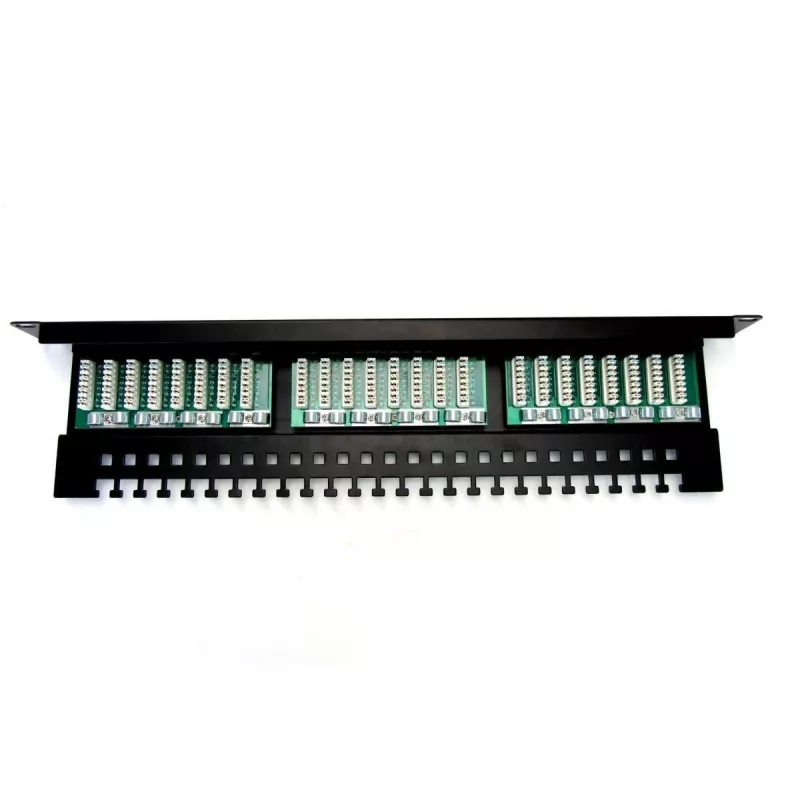 Digitus DN-91524U-EC 19" 24-Port Cat5e U/UTP Patchpanel, 1U, mit Kabelführung, Schwarz