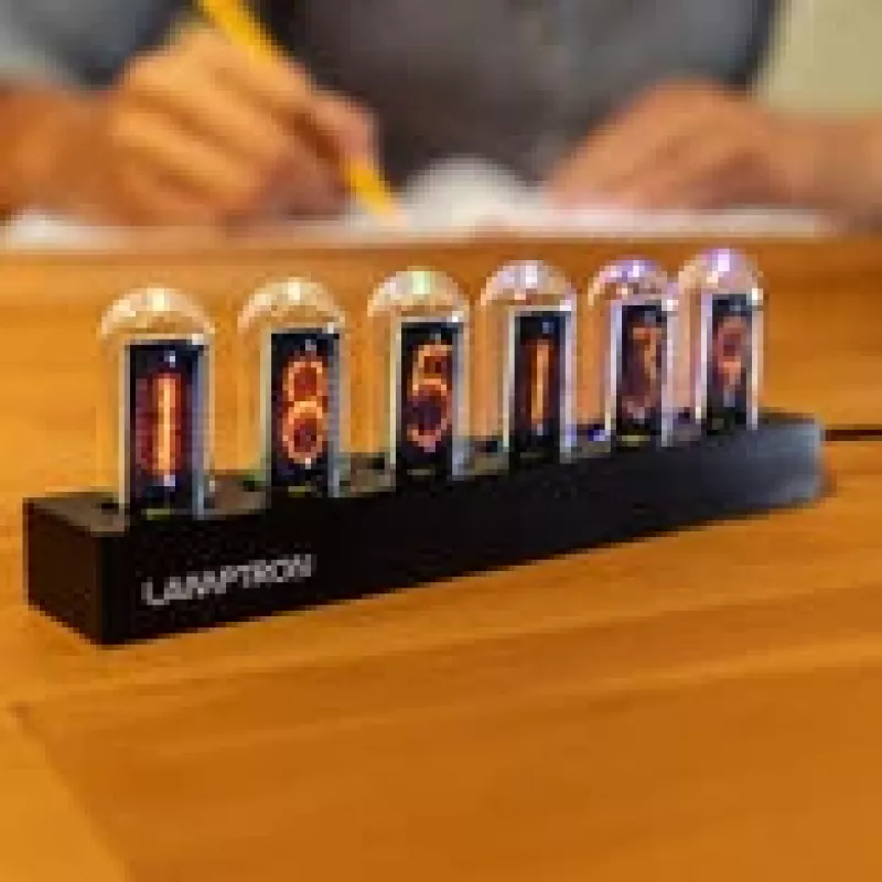 Tischuhr Lamptron DC601 IPS schwarz — digitale Tischuhr mit IPS-Display