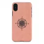 Smartphone-Hülle man and wood für iPhone X/XS, schwarz, Schutzhülle mit Kompassdetail