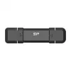 Silicon Power DS72 250 GB Portable-Stick-SSD, USB 3.2 Gen 2, USB-A/USB-C, Schwarz