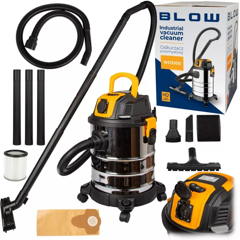 BLOW WD3300 Industriestaubsauger mit 230V Steckdose 2000W
