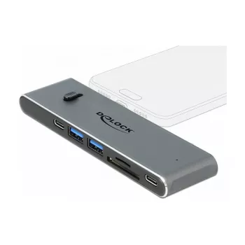 Dockingstation DeLOCK Dual USB Type-C mit HDMI USB 3.2 SD PD 3.0