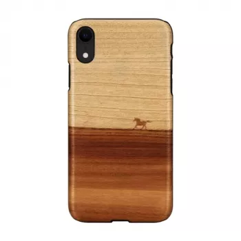 Handyhülle man and wood für iPhone XR — Schwarz, schützende Soft-Shell