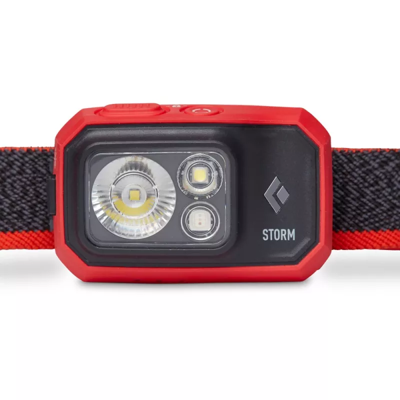 Black Diamond Storm 450 Stirnlampe mit schwarzem, rotem Stirnband