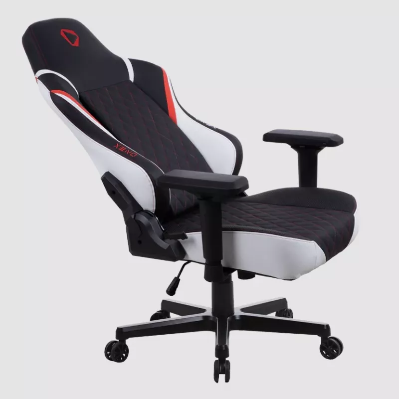 Gaming-Stuhl Onex FX8 — ergonomischer Sitz mit Formschaum, höhenverstellbar und neigbar, schwarz/rot/weiß
