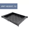 Qoltec 54509 Schiebeboden aus Stahl für Rack, 600x600, Schwarz