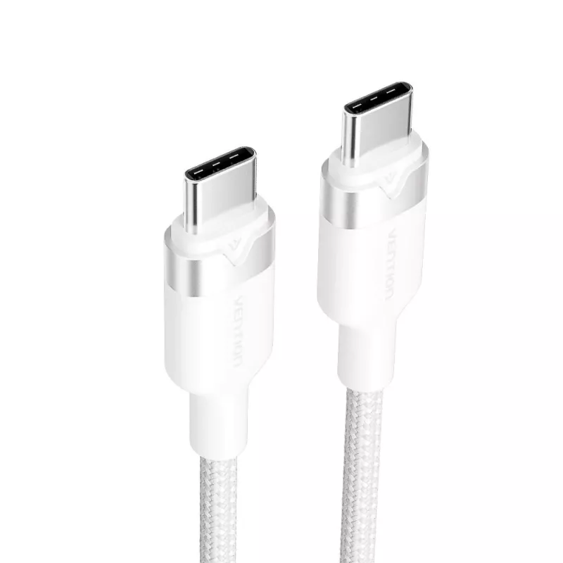 Vention TRDWH USB-C-auf-USB-C-Kabel, geflochten, 2 m, 60 W PD, 3 A, 480 Mbit/s, weiß