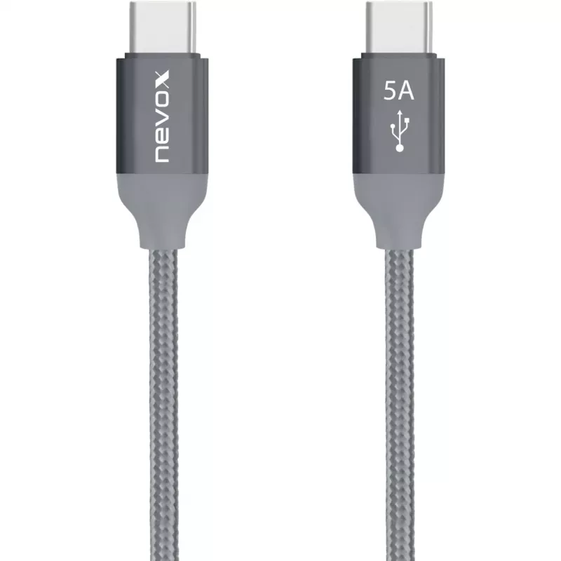 USB-Kabel Nevox 1654 USB 2.0 2 m USB C Grau Silber