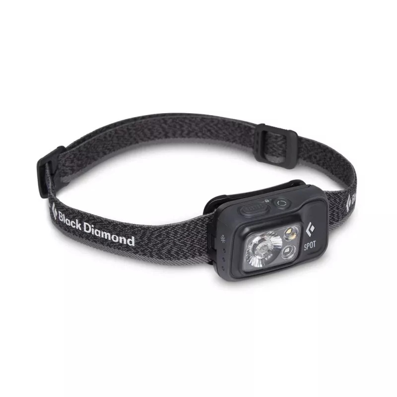Stirnlampe Black Diamond Spot 400 – 400 lm, LED, IPX8 wasserdicht, AAA, Leuchtweite 12–100 m, schwarz