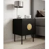 Nachttisch-Set 2 Stk. cama meble PALAZZO 44,5×40×59 cm schwarz und Eiche craft — 1 Tür, matt Laminat, Metallbeine