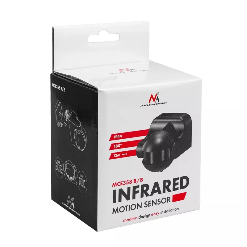PIR-Bewegungsmelder MACLEAN MCE358 B/B – passiver Infrarotdetektor für den Innenbereich