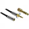 Audiokabel 3,5 mm DeLOCK 85780 1 m Schwarz Grau