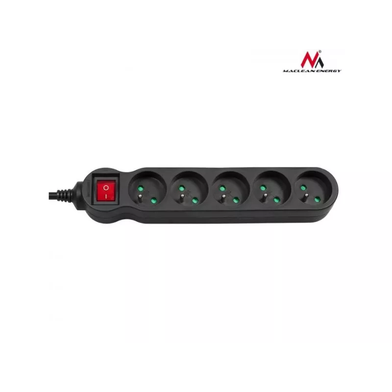 Power extension MACLEAN MCE183 — 1.4 m Kabel, 5 Type F AC outlets, Indoor, 2300 W
