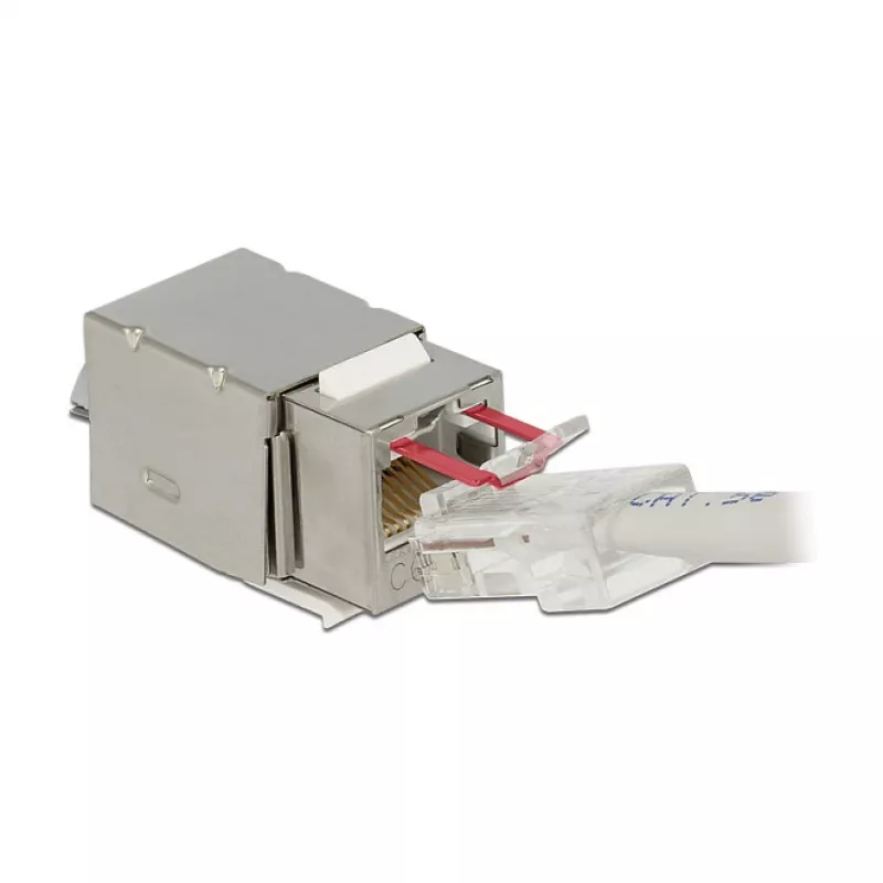 Delock 86404 Keystone-Modul RJ45 Secure Cat.6 auf LSA, Weiß