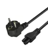 Savio CL-158 Netzkabel IEC C5 auf C/E/F-Stecker, 3 m, Schwarz