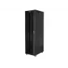 Lanberg FF01-8047-12BL 19-Zoll-Serverschrank freistehend 47U, 800x1000 mm, Glastür, LCD, IP20, zerlegt geliefert, Schwarz