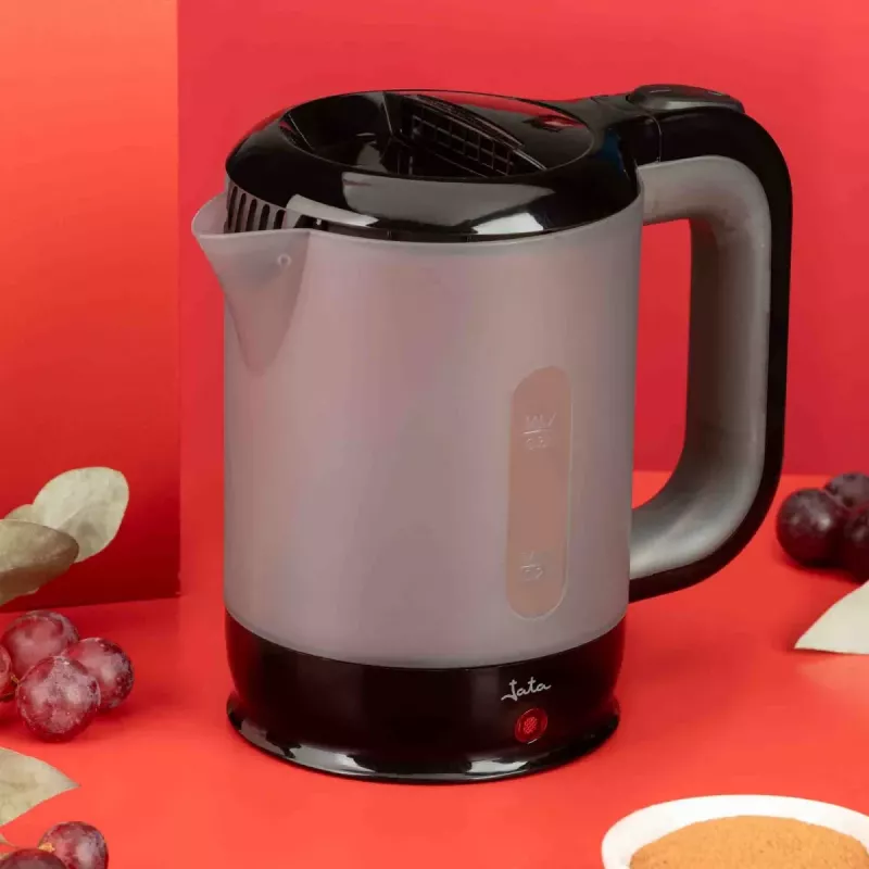 Jata JEHA1240 Wasserkocher, 0,5 l, 900 W, Schwarz/Grau