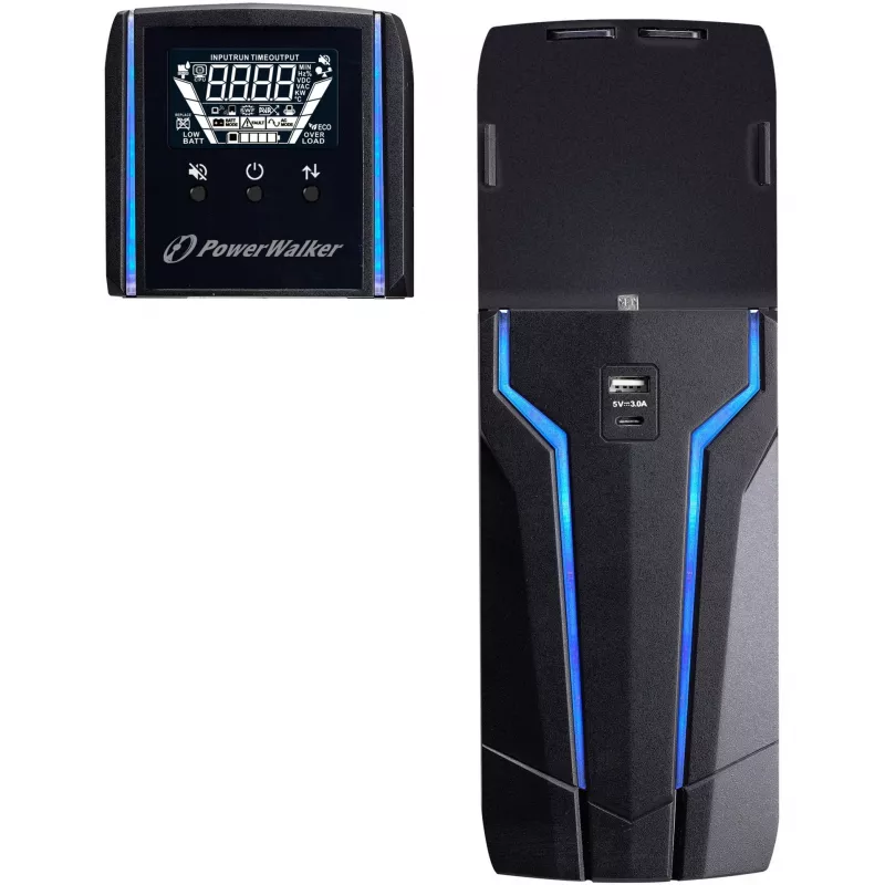 PowerWalker VI 1000 GXB - USV - Wechselstrom 162 - 290 V - 600 Watt - 1000 VA - 9 Ah - USB - Ausgangsanschlüsse 4