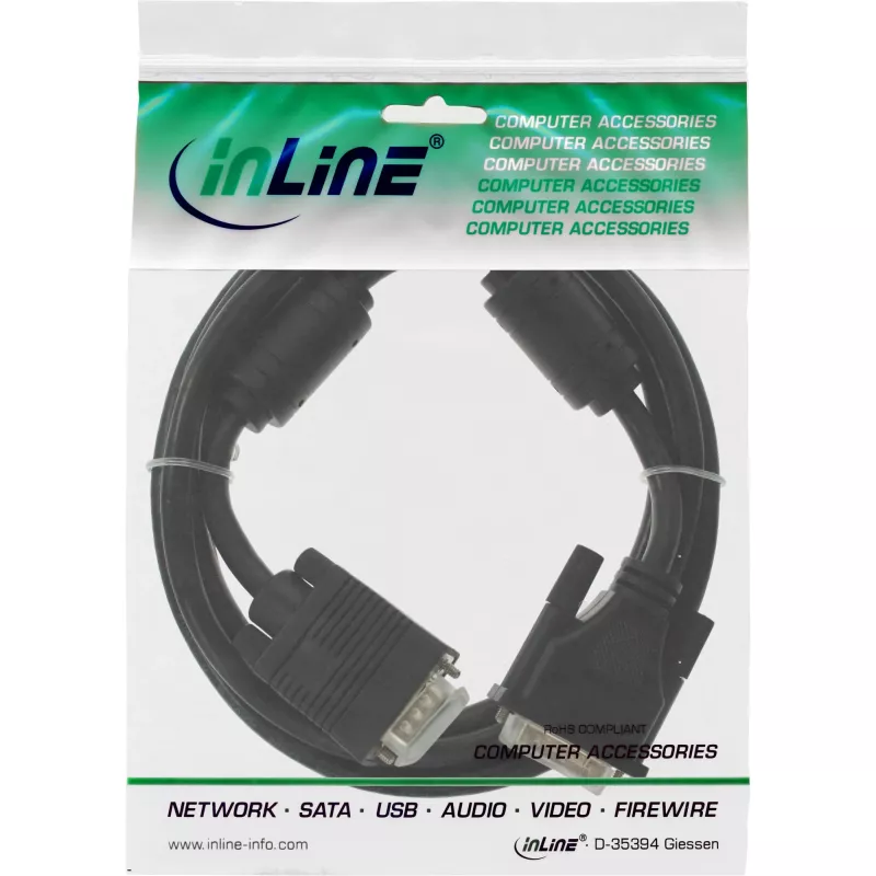 InLine DVI-A-Kabel 12+5 Stecker / 15 Pin HD Stecker VGA 2m