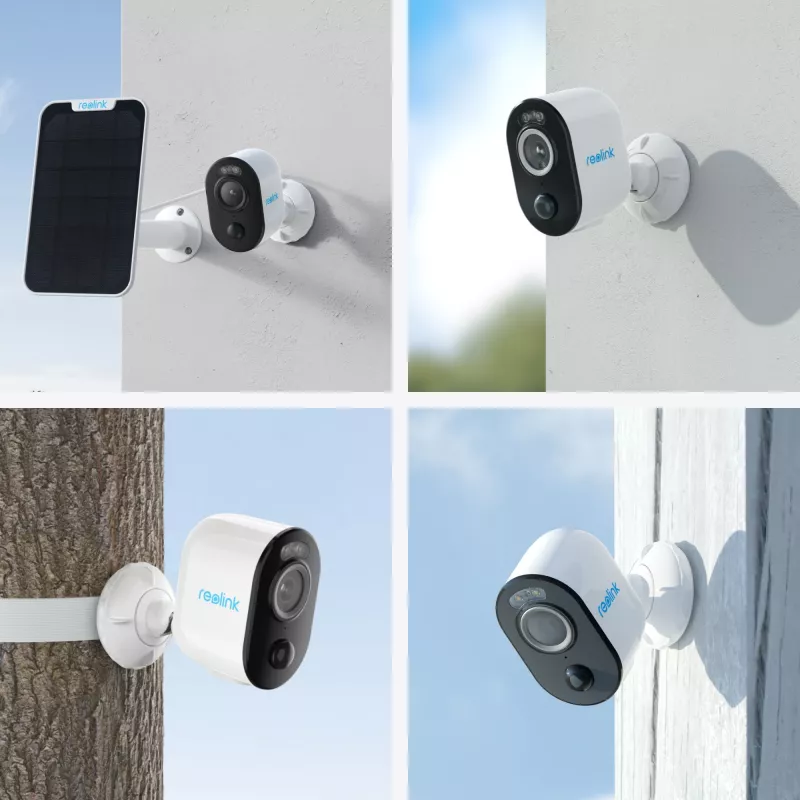 Reolink Argus B330 (BWC2K02SP) WLAN-Akku-IP-Überwachungskamera mit Solarpanel, 5 MP 2880x1616, IP65, Farbnachtsicht, Innen- und Außenbereich, Weiß