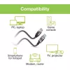Techly ICOC U3A-RJ45-010 USB-A auf Gigabit Ethernet Adapterkabel, 1 m, Schwarz/Silber