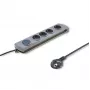 Überspannungsschutz Qoltec 50163 Grau 4 AC-Steckdosen 230V 1,5m